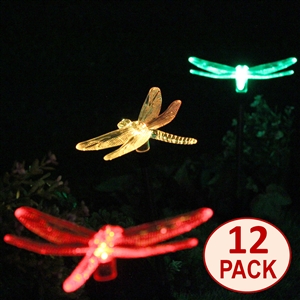 LED Solar Garden Stake Light – Multi-Color Changing Dragonfly & Butterfly Figurines, Outdoor Landscape Lighting For Path, Yard, Lawn, Patio (2-Pack)