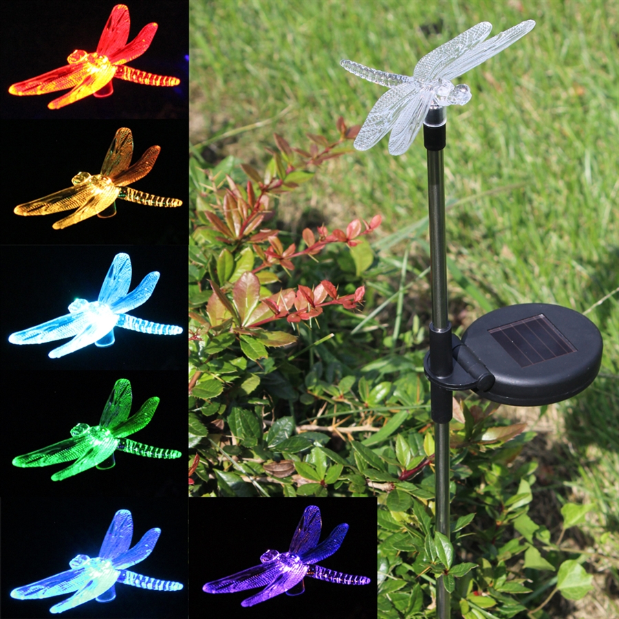 Solar Color Changing Dragonfly Garden Stake Light Solascape
